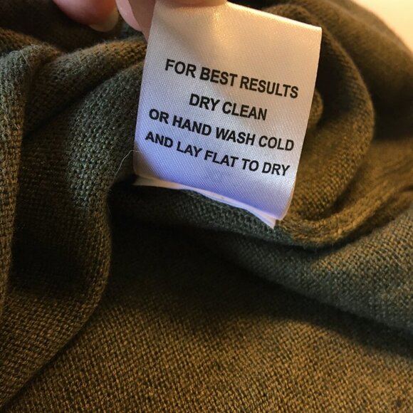 Stitches & Stripes Knit Sweater Top XL Olive Green Hooded Thumb Holes Boho - Picture 8 of 11